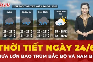 Thời tiết ngày 24-6: Bắc Bộ và Nam Bộ tiếp tục có mưa to