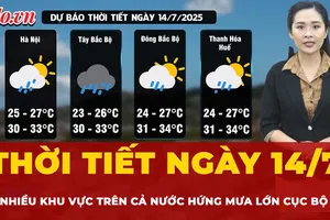 Thời tiết ngày 14-7: Cảnh báo nguy cơ lũ quét và sạt lở khi mưa lớn tại nhiều khu vực