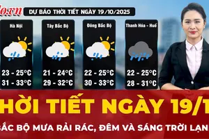 Thời tiết ngày 19-10: Bắc Bộ mưa rải rác, đêm và sáng trời lạnh, vùng núi rét