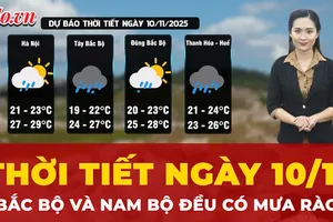 Thời tiết ngày 10-11: Bắc Bộ và Nam Bộ đều có mưa rào