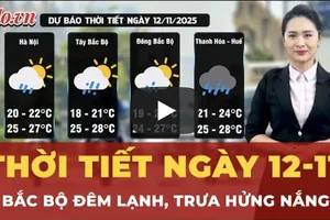 Thời tiết ngày 12-11: Bắc Bộ đêm lạnh, trưa hửng nắng, Nam Bộ mưa rào