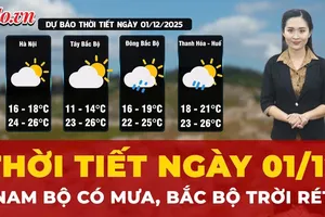 Thời tiết ngày 1-12: Nam Bộ có mưa, Bắc Bộ rét về đêm và sáng