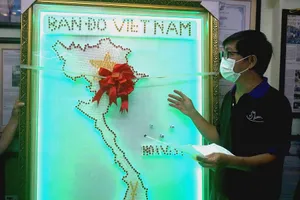 Bán đấu giá bản đồ Việt Nam làm từ 1500 nút test COVID-19 