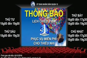 Quận 12 chiếu phim hoạt hình 3D miễn phí 