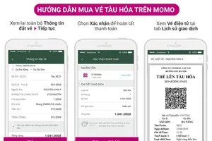 Cách mua vé tàu Tết 2019 bằng ví điện tử