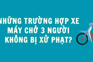Những trường hợp xe máy chở 3 người không bị xử phạt?