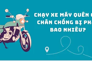 Chạy xe máy quên gạt chân chống bị phạt bao nhiêu tiền?