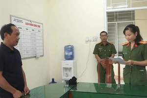 Lê Ngọc Phúc tại cơ quan công an