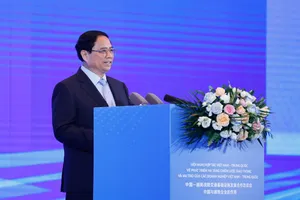 Thủ tướng Phạm Minh Chính phát biểu tại Hội nghị hợp tác Việt Nam-Trung Quốc về phát triển hạ tầng chiến lược giao thông và vai trò của các doanh nghiệp Việt Nam-Trung Quốc