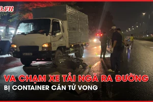 Video: Va chạm xe tải rồi ngã xuống đường, thanh niên bị container cán tử vong
