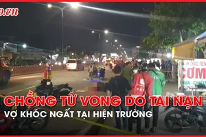 Video: Vợ khóc ngất tại hiện trường khi chồng bị tai nạn tử vong