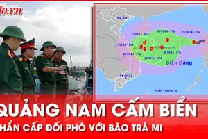 Quảng Nam khẩn trương ra lệnh cấm biển để ứng phó bão Trà Mi 
