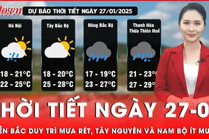 Thời tiết ngày 27-01: Miền Bắc duy trì mưa rét, Tây Nguyên và Nam Bộ ít mưa 