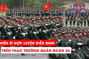 Hơn 1.000 chiến sĩ luyện tập diễu binh, diễu hành trên thao trường Quân đoàn 34