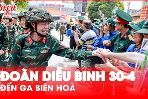 Video: Các khối diễu binh 30-4 của Bộ Quốc phòng đến ga Biên Hòa