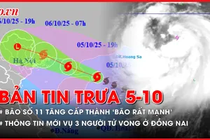 Bản tin trưa 5-10: Chiều nay bão số 11 vào vịnh Bắc Bộ; Thủ đoạn dã man của hung thủ trong vụ 3 người tử vong ở Đồng Nai