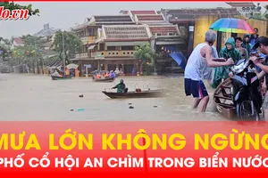 Phố cổ Hội An chìm trong biển nước, du khách được hỗ trợ di chuyển đến nơi an toàn