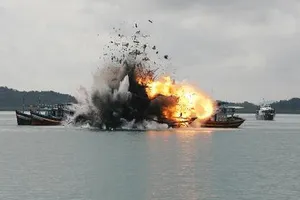 Indonesia đánh chìm sáu tàu đánh bắt cá của Việt Nam