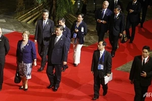 Ông Tập 'lẻ loi' đi trên thảm đỏ APEC