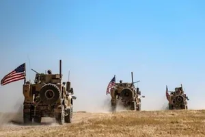 Đoàn xe quân sự Mỹ. Ảnh: AFP