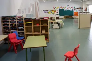 Bên trong một lớp học ở Labastida, xứ Basque của Tây Ban Nha. Ảnh: EPA