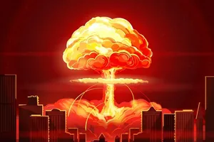 Ảnh mô phỏng một vụ nổ hạt nhân tại một thành phố. Ảnh: SHUTTERSTOCK
