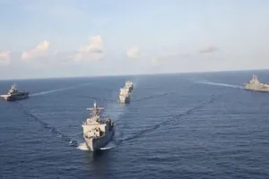 Một nhóm tàu chiến của Hải quân Mỹ ở biển Caribe hồi tháng 9-2017. Ảnh: Iran Front Page