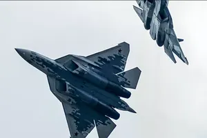 Tiêm kích Su-57 của Nga. Ảnh: AP