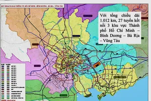 Hình hài 27 tuyến đường sắt đô thị kết nối của TP.HCM 