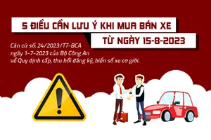 5 Điều cần lưu ý khi mua bán xe từ ngày 15-8-2023