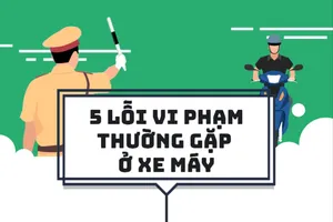 Mức phạt tiền 5 lỗi vi phạm thường gặp ở xe máy