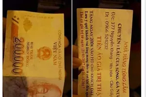 1 nhà hàng in tiền như thật trên tờ rơi khuyến mãi