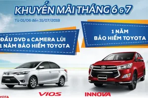 Toyota khuyến mãi mua xe Innova và Vios trong tháng 6 và 7