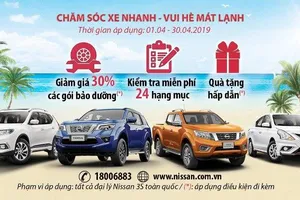Nissan “Chăm sóc xe nhanh - Vui hè mát lạnh” trong tháng 4