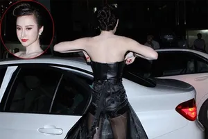 Sao Việt vô tư chỉnh váy áo 