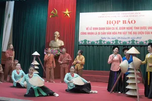 Đêm 31-1, UNESCO trao bằng Dân ca Ví, Giặm Nghệ Tĩnh 