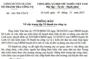 Văn bản lạ: 'Điểm danh' cán bộ, công chức… đi chợ