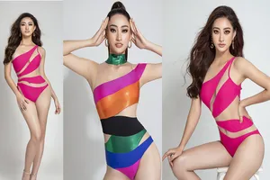 Lương Thùy Linh khoe chân dài 1,22 m tại Miss World