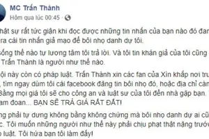 Người tung tin bôi nhọ Trấn Thành 'bay lắc' đã lộ diện