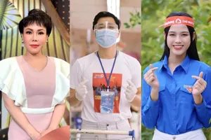 Việt Hương, Nguyên Khang, Hoa hậu Đỗ Thị Hà tặng giường xếp, quà, rau củ quả