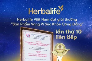 Herbalife Việt Nam đạt giải thưởng ‘Sản Phẩm Vàng Vì Sức Khỏe Cộng Đồng’ lần thứ 10 liên tiếp