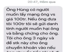 Tin nhắn đe dọa lãnh đạo VP đoàn ĐBQH là SIM rác từ TP.HCM