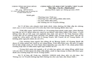 Người tử vong do viêm phổi ở Quảng Bình âm tính với nCoV