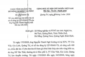 1 tàu cá di chuyển khác thường trước khi mất tích trên biển