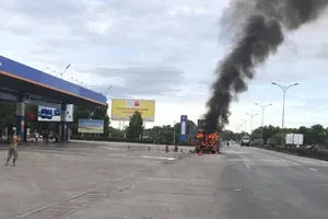 Hiện trường vụ cháy. Ảnh: A.K