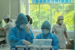 Nhân viên CDC Quảng Nam liên tục làm việc xác định kết quả các mẫu bệnh phẩm. Ảnh: TN