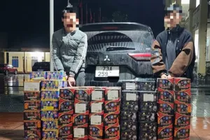 Truy bắt 2 thanh niên vận chuyển 230kg pháo lậu trong đêm