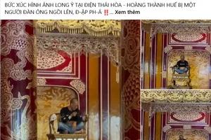 Xôn xao hình ảnh một người ngồi lên ngai vàng trong Đại Nội Huế