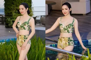 'Hoa hậu Đền Hùng' Giáng My khoe dáng nuột nà ở tuổi 52