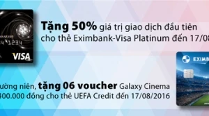 Ưu đãi lớn cho người dùng thẻ của Eximbank